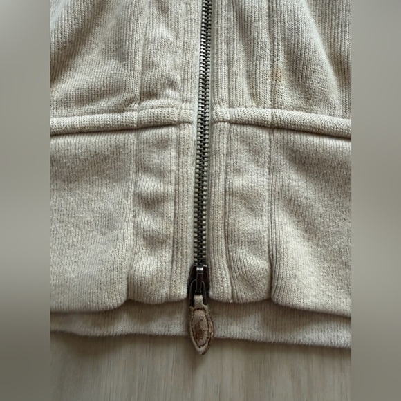 Vintage Polo Ralph Lauren Zip Up Hoodie Tan / Khaki / Light Brown Sz XL *stains - Picture 6 of 11